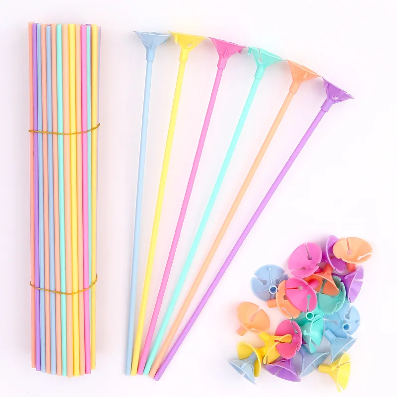 Hot Sale Balloon Sticks Macaron Color Colourful Balloon Holders Stick And Cup