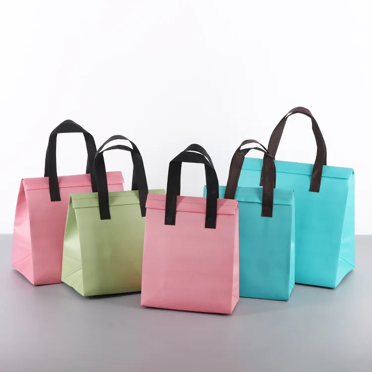 Wholesale Disposable Thermal Cooler Bags Custom Handle Durable Insulated Takeaway Hot Cold Food Delivery Reusable Restaurants