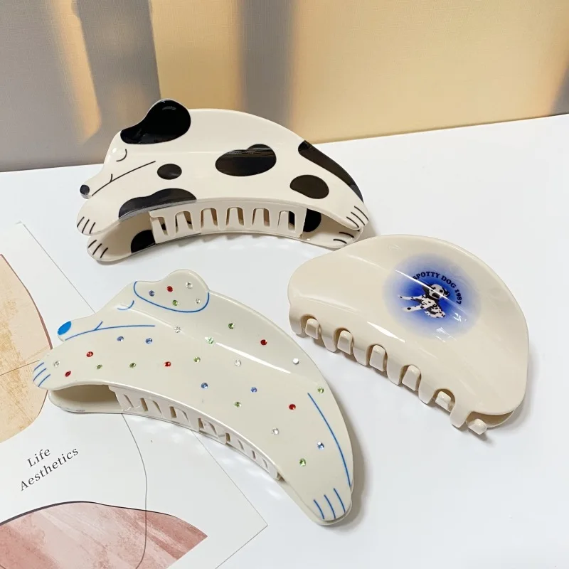 5cm small chess checked plastic square hair clamp strong hold checkered PVC acrylic acetate hair claws clip checker hair claw