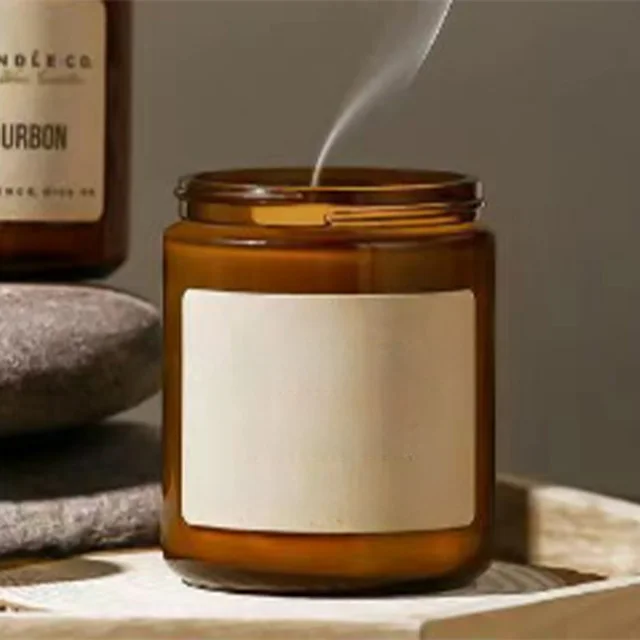 Putian Bamboo Lid Nordic Decorative Candle Jar Custom Color Black White Brown Frost Empty Glass Candle Jars With Gift Box