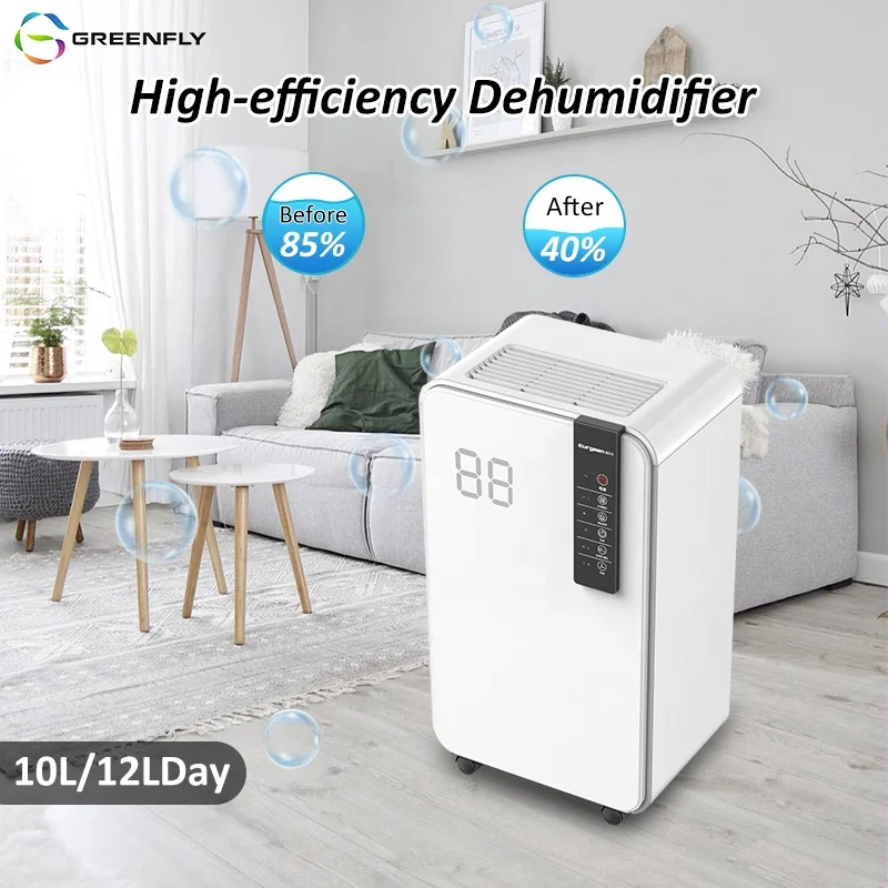 GREENFLY JJPRO dehumidifier commercial portable dehumidifier led display auto defrost dehumidifier for home