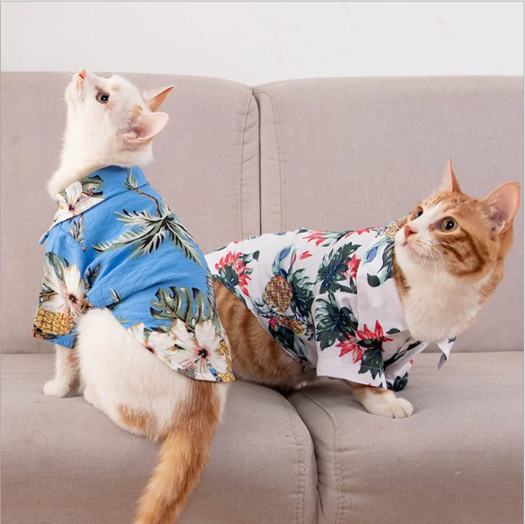 
Fashionable spring summer Hawaii big dog floral shirts dog and owner matching clothes low MOQ Customized dog and human mating 