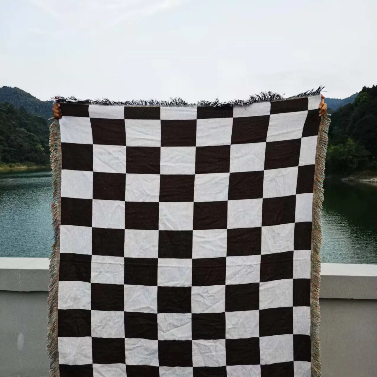 Custom Woven Patchwork Tassel Throw Cartoon Portrait Anime Tapestry Jacquard Cotton Polyester for Decoration