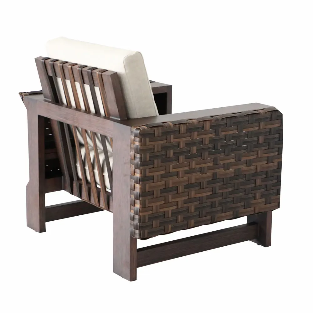 
aluminum couch outdoor woven rope strap deep seating furniture 