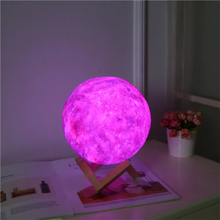 Hot Sell New Arrival 3D Cool Moon Warm Night Light Lamp Humidifier in Bedroom Study Room Decoration Baby Love
