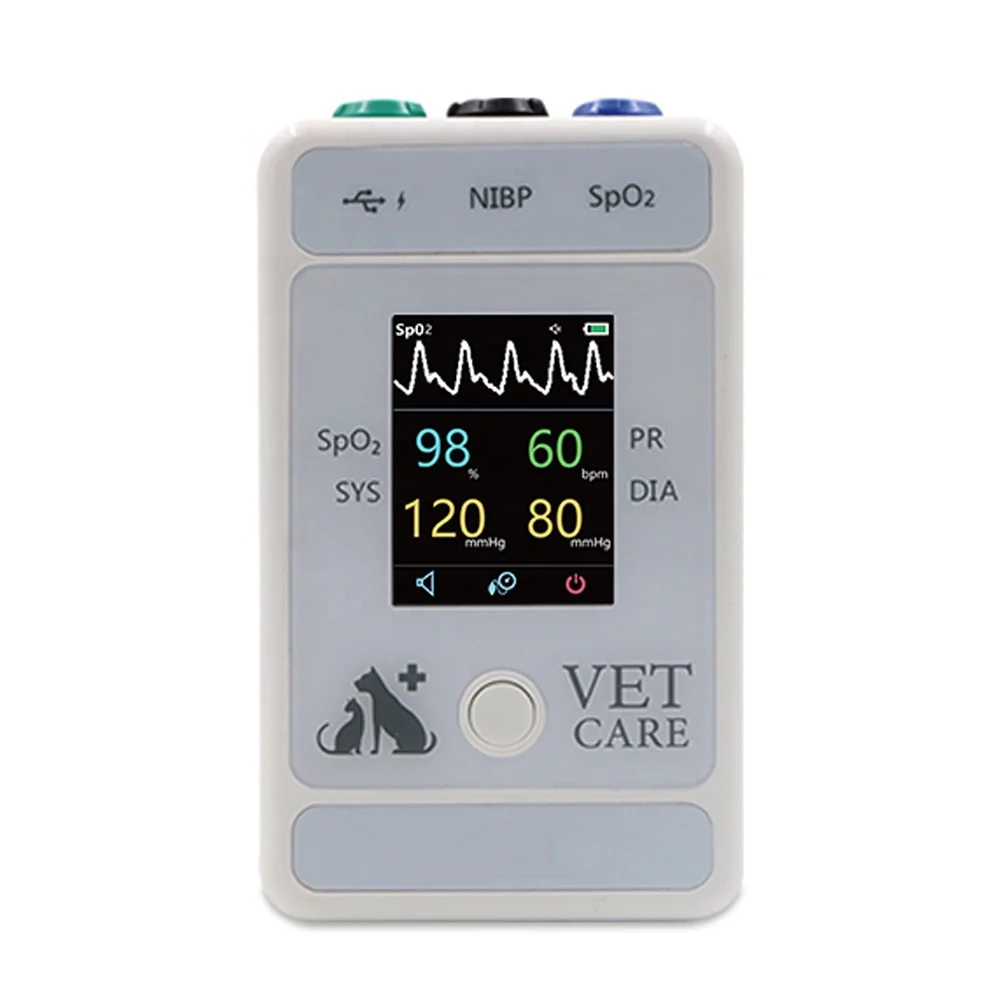 Pets Portable Vet Medical Multi-parameters Etco2 Veterinary Patient Monitor for Animals: 1set/case