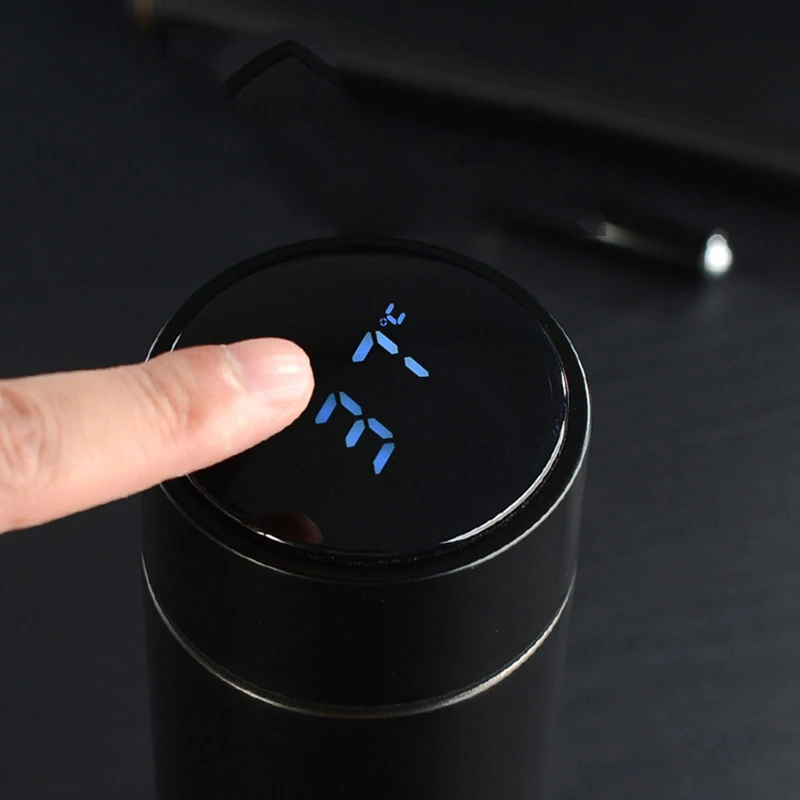 Корея 500 мл Нержавеющая бутылка для воды с вакуумной изоляцией Колба светодиодный дисплей температуры