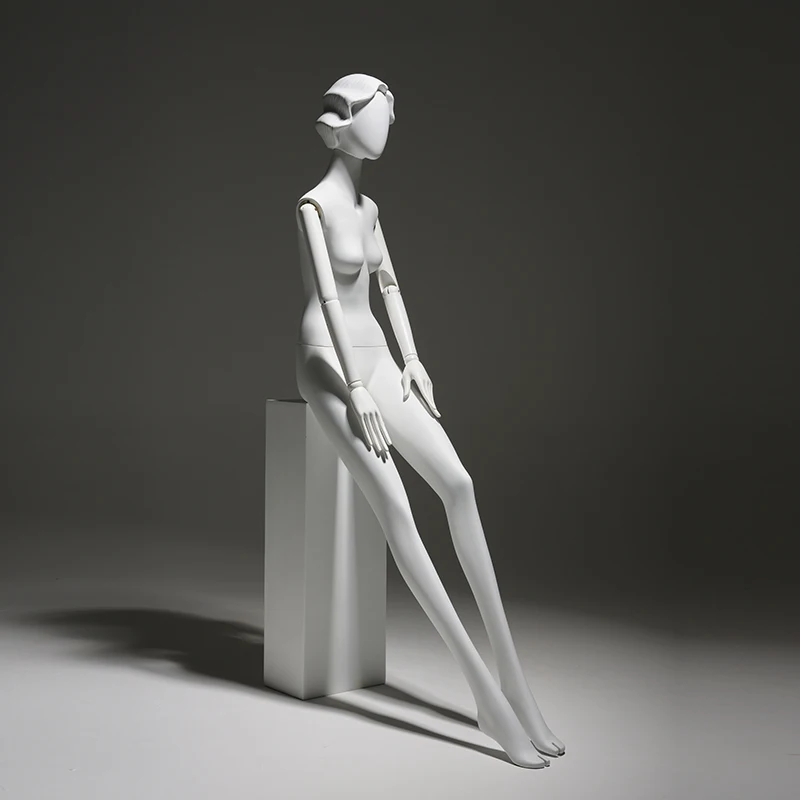LTS Fashion Full body Sitting pose Abstract Female Posing Mannequin with sculpture hair