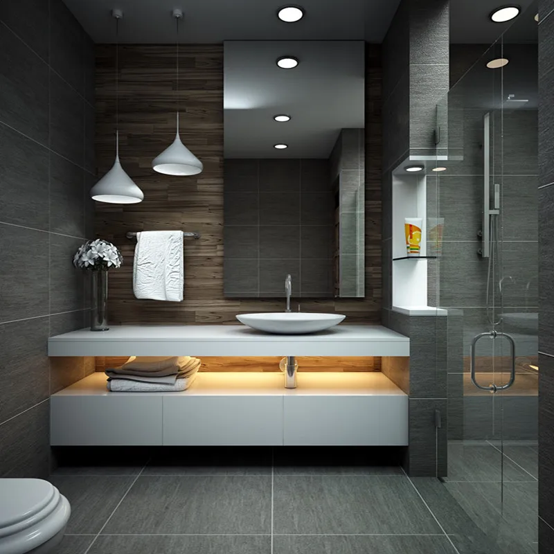 White Corian bathroom Sink Bowl Wash Basin with Tap and Hair Brushes Hung Luxury Design Wall Hung Wash Basin