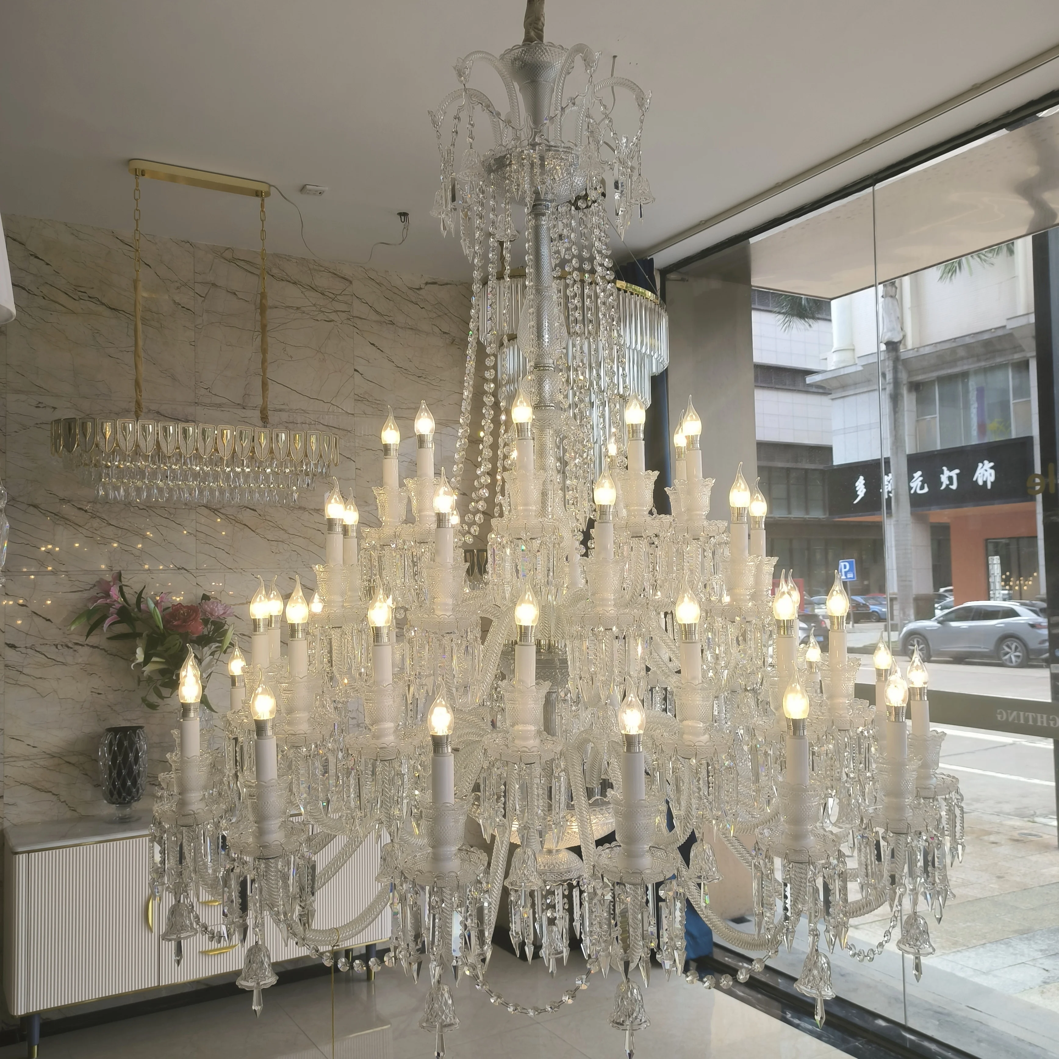Европейская хрустальная люстра современная гостиничная большая стеклянная изогнутая на