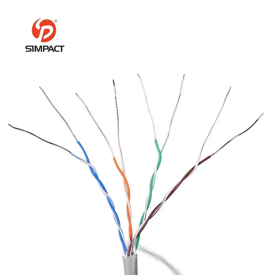 Simpact Custom High Quality Pvc/Pe/Lszh/Cmp/Cmr Jacket Indoor Utp Cable Cat5E 305M Lan Cable Cat5E Ethernet Cable 1000Ft