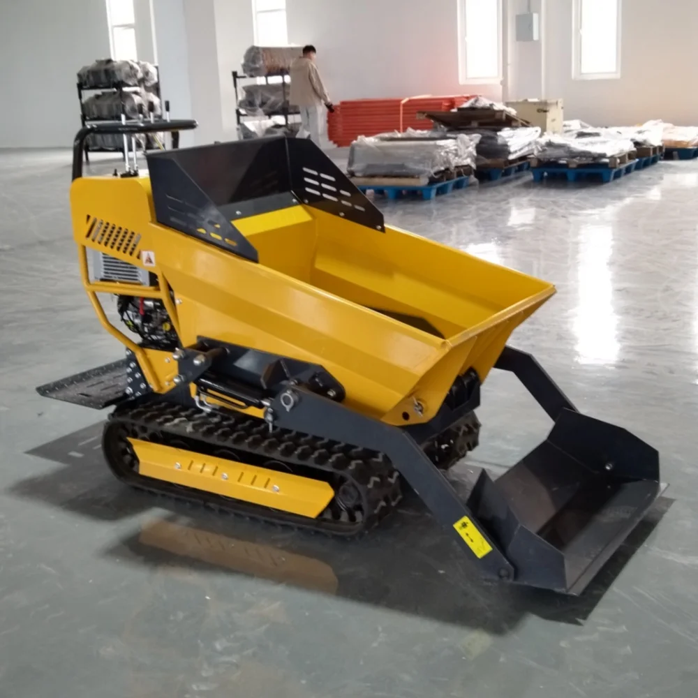 Popular 9hp Petrol Engine Powered CE EPA Approved Hydraulic Tipping 500kg mini Crawler dumper Truck mini