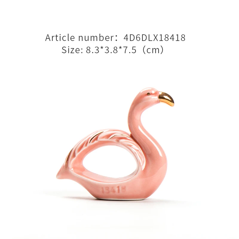 
Ceramic crafts home decoration garden animal sculpture decoration velvet Flamingo statue 