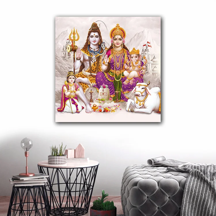 Оптовая продажа Индийский Бог храм слон религия Картина на холсте настенные картины украшение для