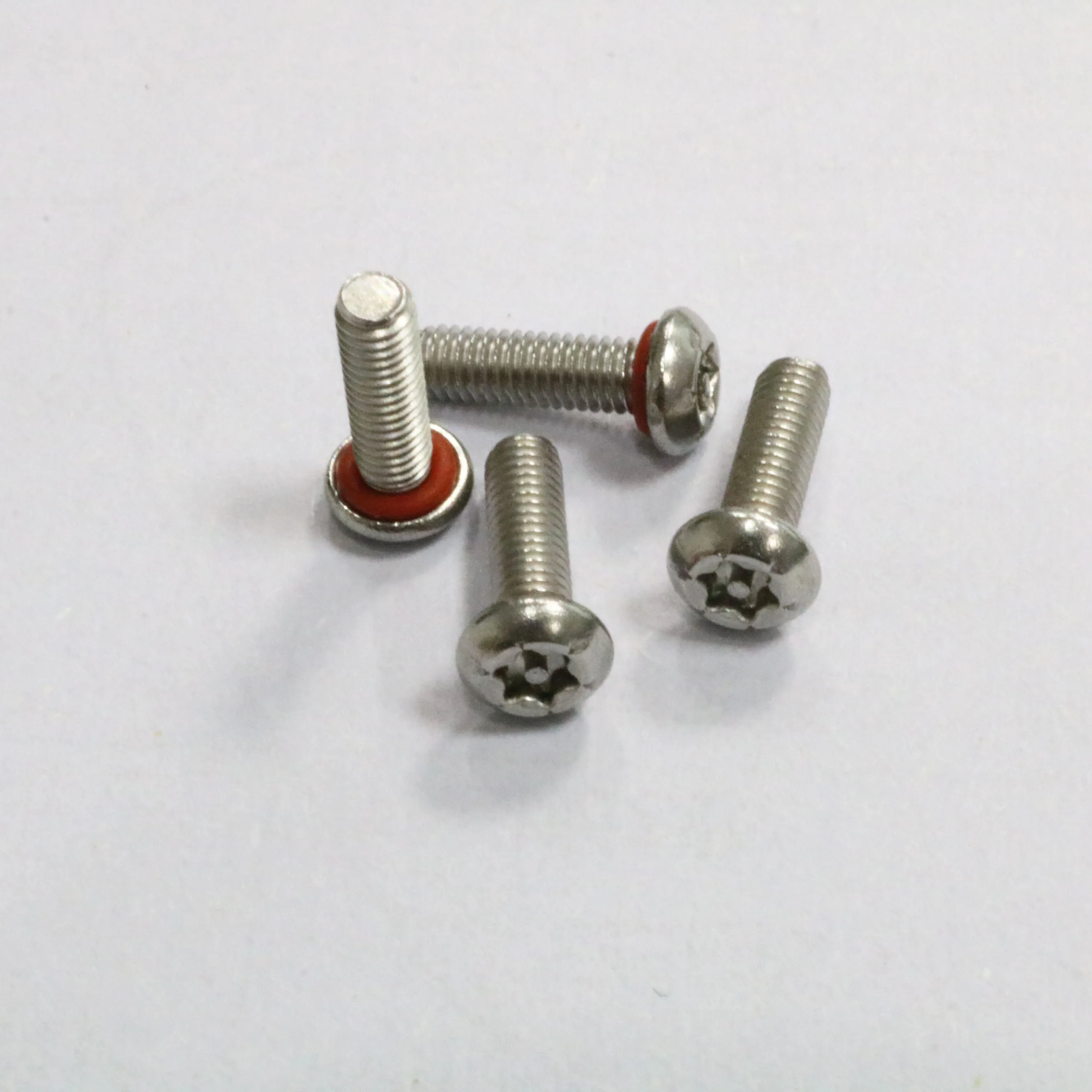 Waterproof Stainless Steel Metal Screw Fastener Machine Thread #8-32 Torx Safety Screw with O Ring Self Sealing Screw
