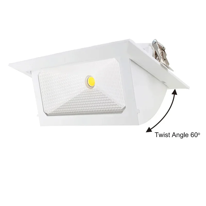 hotel,shop,commerical grille recessed led downlight rectangular projector adjustable shop lighter