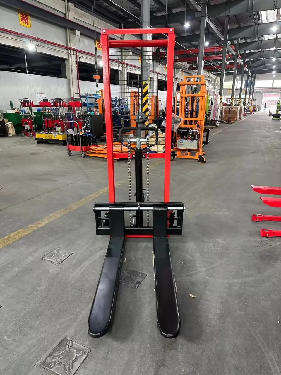 Economic Hand Stacker Factory Manual Forklift Adjustable Height 1 T 1.6m