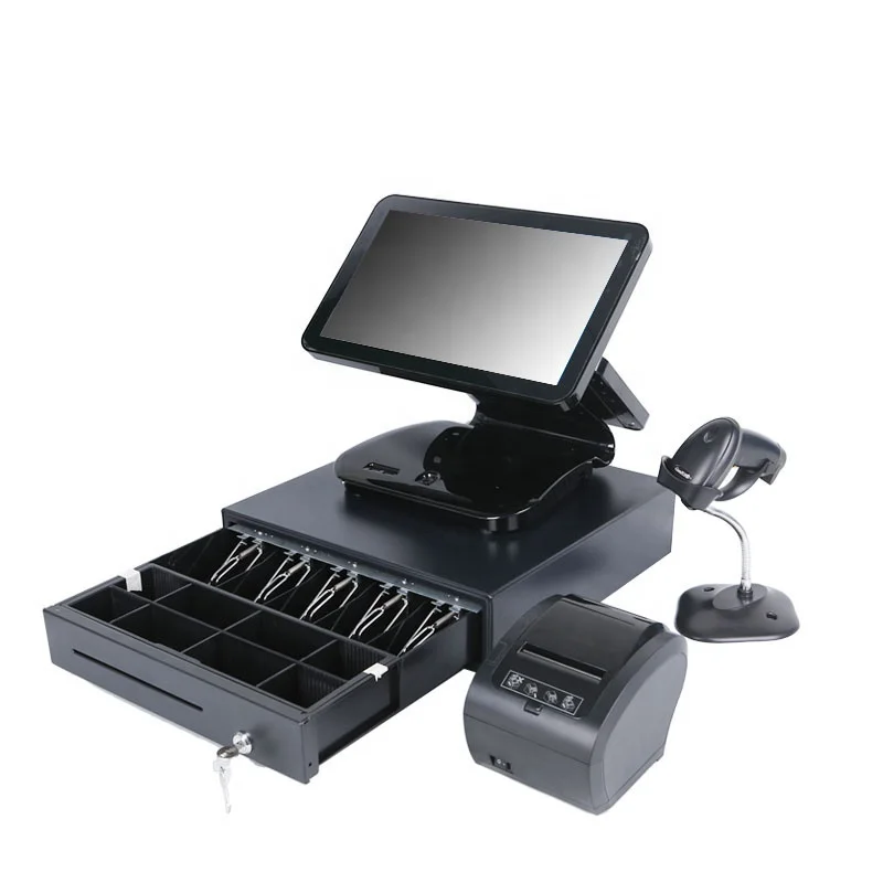 hot sale caisse enregistreuse tactile dual touch screen cash register restaurant point of sale computer