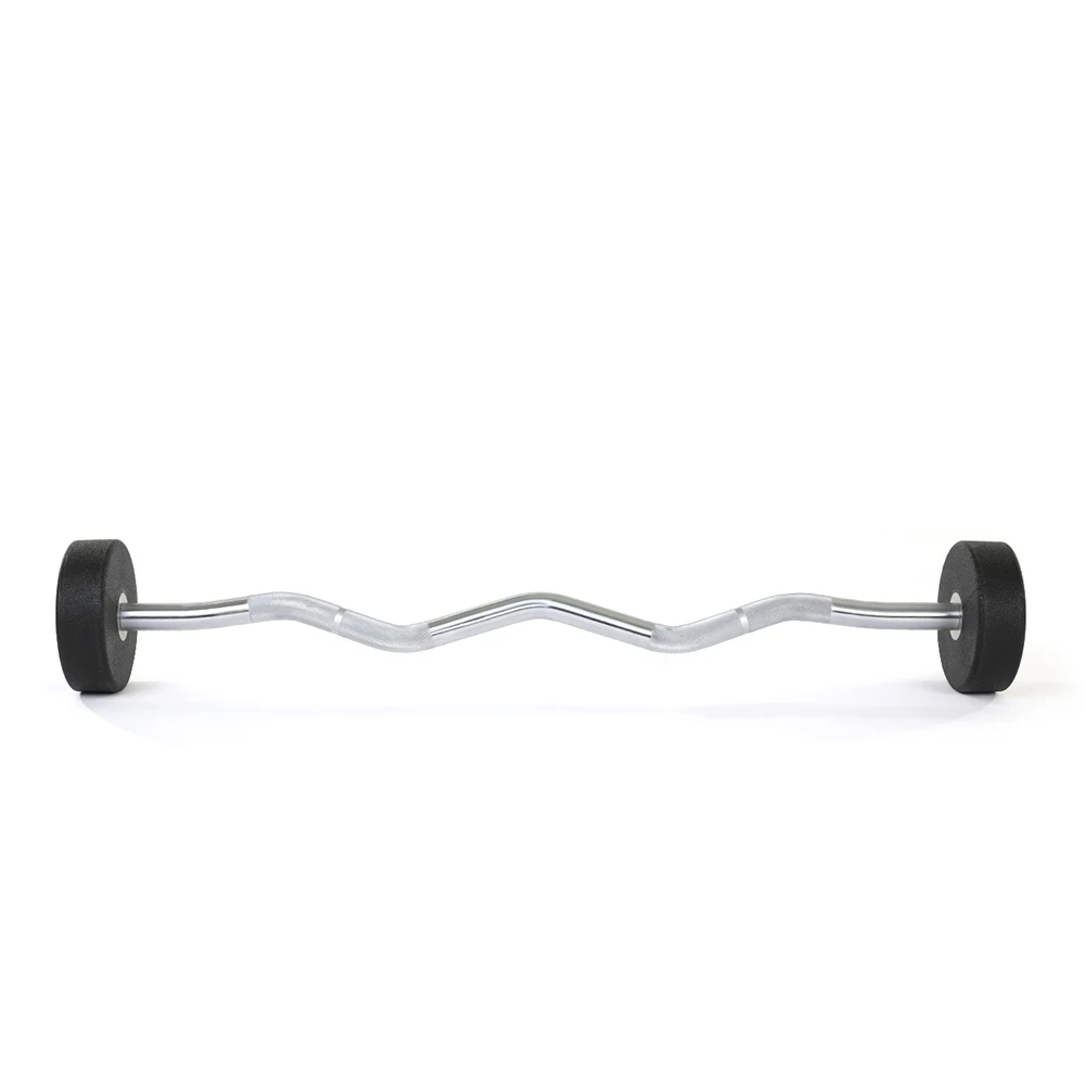 High grade EZ curl fixed CPU urethane weight lifting Barbell
