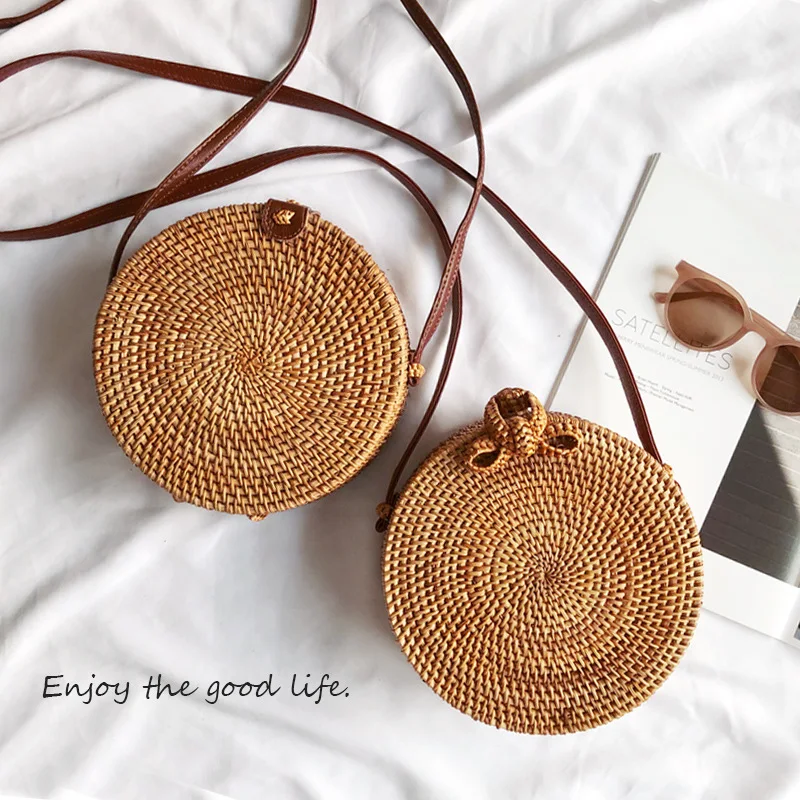 Vintage Messenger Women Summer Rattan Beach bandolera mujer  Wicker Travel Shoulder Handmade Bag