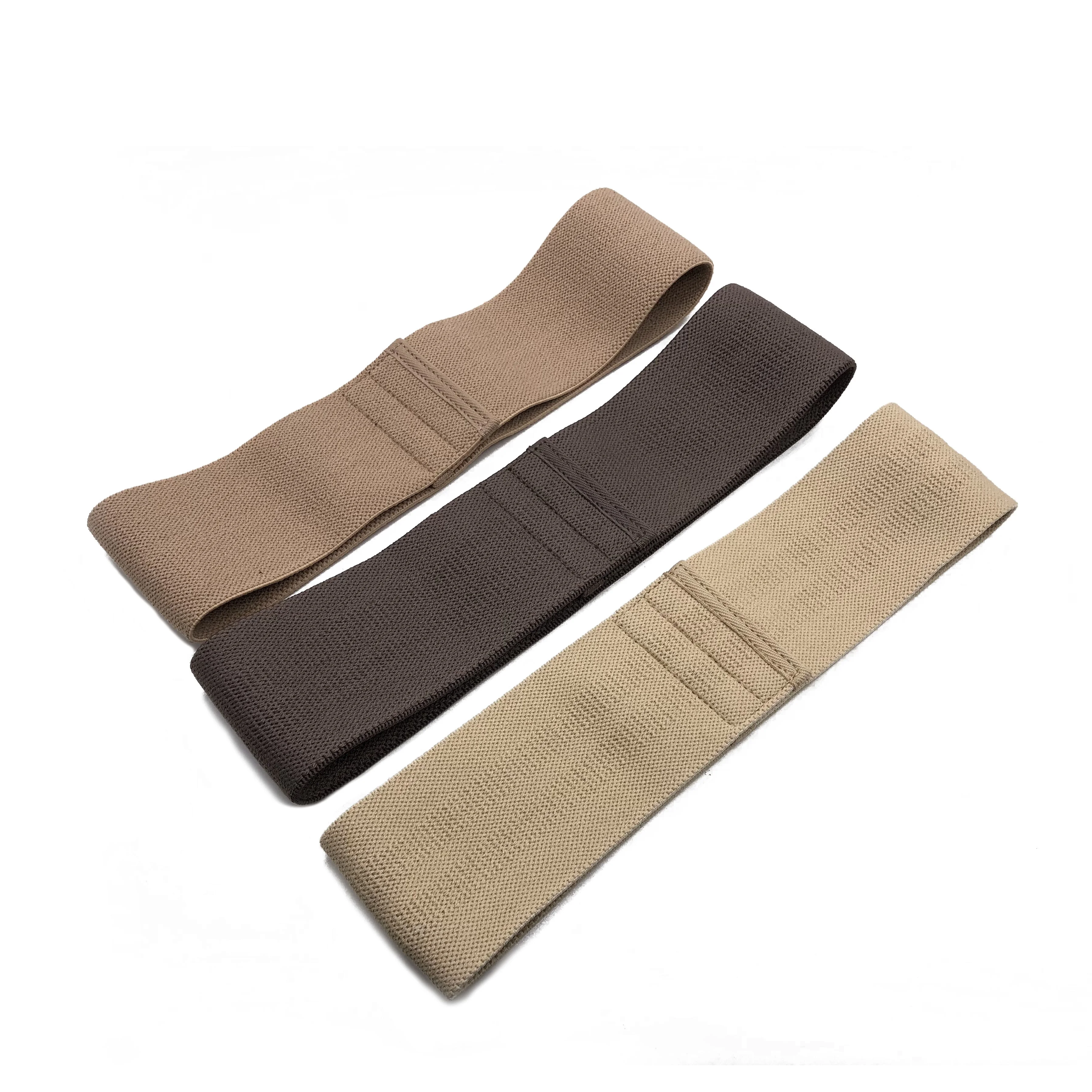 Newest Custom Fitness Exercise Band Cream Nude Coffee  Color Booty Band Resistance Custom Logo Hip resistance Circle Band Set