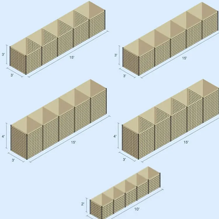 2x1x1mesh Gabion High Security Collapsible Barriers Container Walls For Bunkers