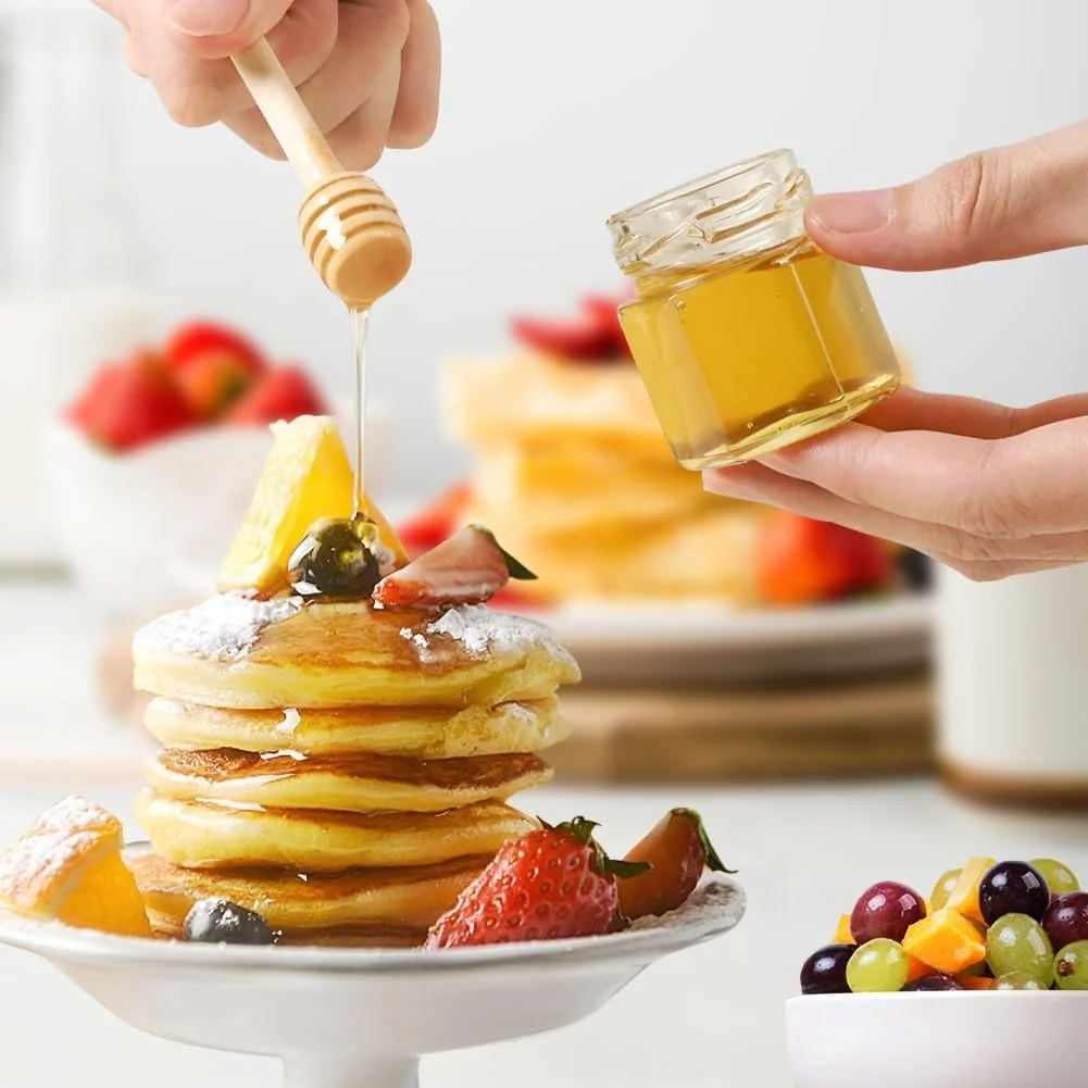 shanghai factory direct 1.5 oz Clear Glass Hexagon Jars for honey jam food