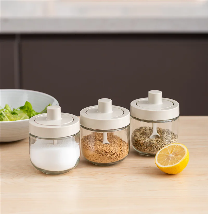 Pinmoo Top Selling Olive Oil Glass Jars Glass Spice Containers with Oil Brush Oil Bottle Dispenser