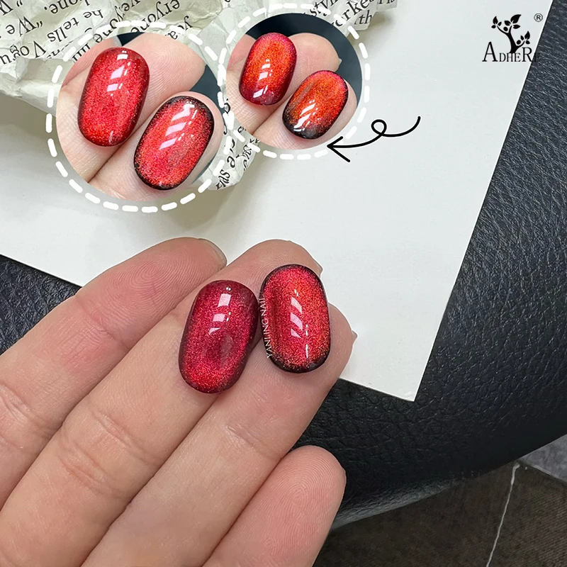 2023 In Stock Professional Uv Gel Supplier 9D Red Cat Eye Gel Galaxy Cat Eyes Gel Nail With Holographic Effect