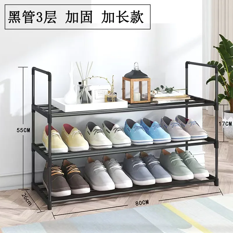 Shoe Rack Porch Storage and Assembly Shoe Rack Stainless Steel 3-Tier Shoe Rack Shelf Storage Organizer For Closet Entryway