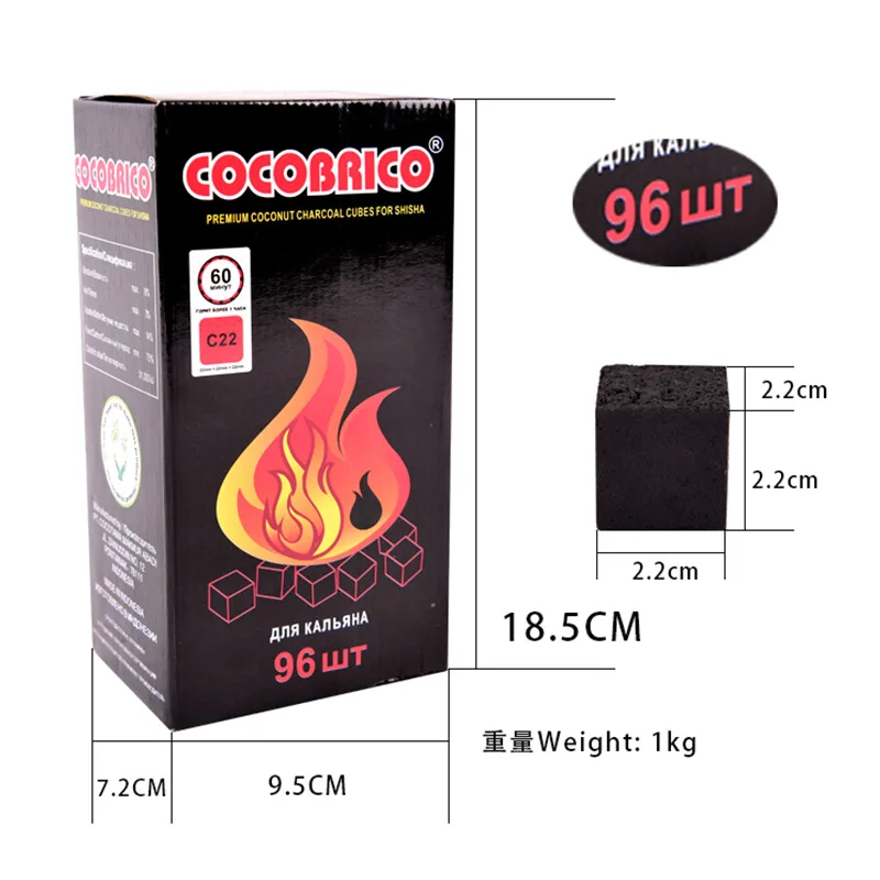 Wholesale Coconut Charcoal Cube best hookah shisha coconut shell charcoal coco accessory Bamboo charcoal