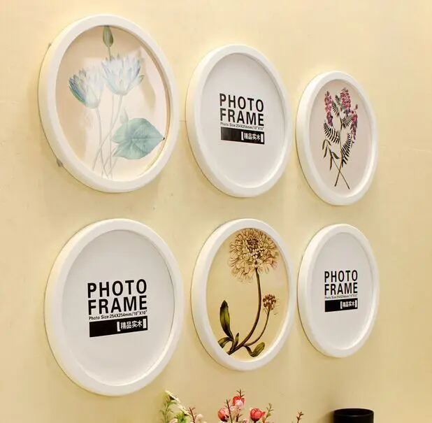 Factory Wholesale Creative Wooden Square Round Photo Frame Hanging Wall Combination Decorative Picture Frame
