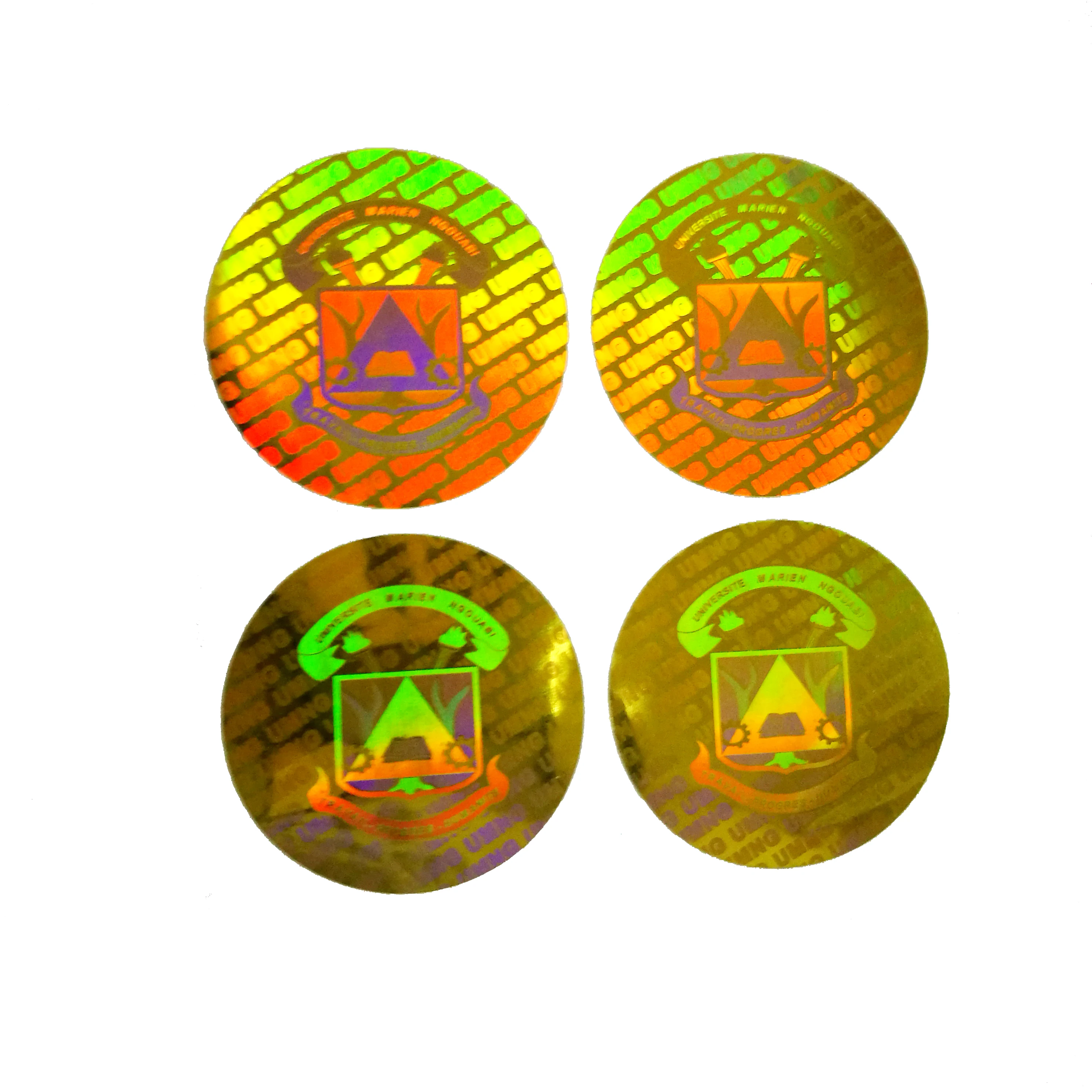 dot matrix tamper proof one-time security 3D hologram sticker/label with serial numbers