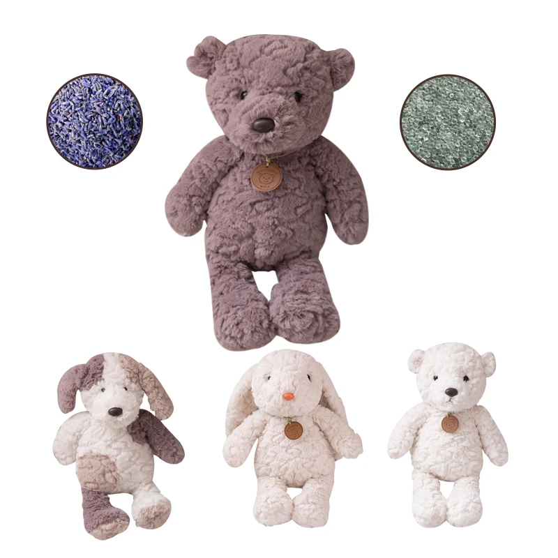 Plush toy with heat pad inside heatable soft animal toy warmed up in the microwave