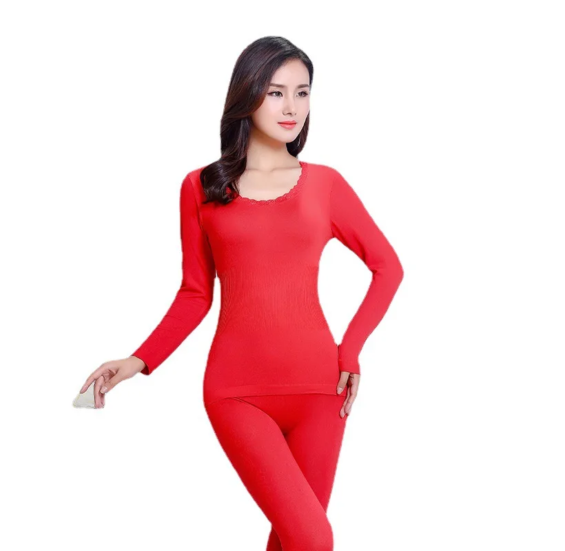 Комплект длинных подштанников, Женский комплект, бесшовный хлопковый свитер для тела, осенне-зимнее термобелье