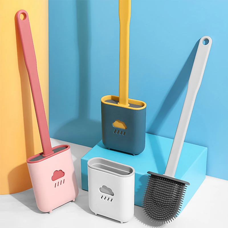 Hot sell bathroom brush toilet clean water based plastic WC brush with quick drying holder cleaning brush