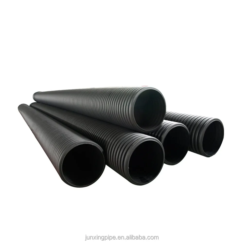 HDPE Corrugated waste water canalization pipes Double wall corrugated pipe