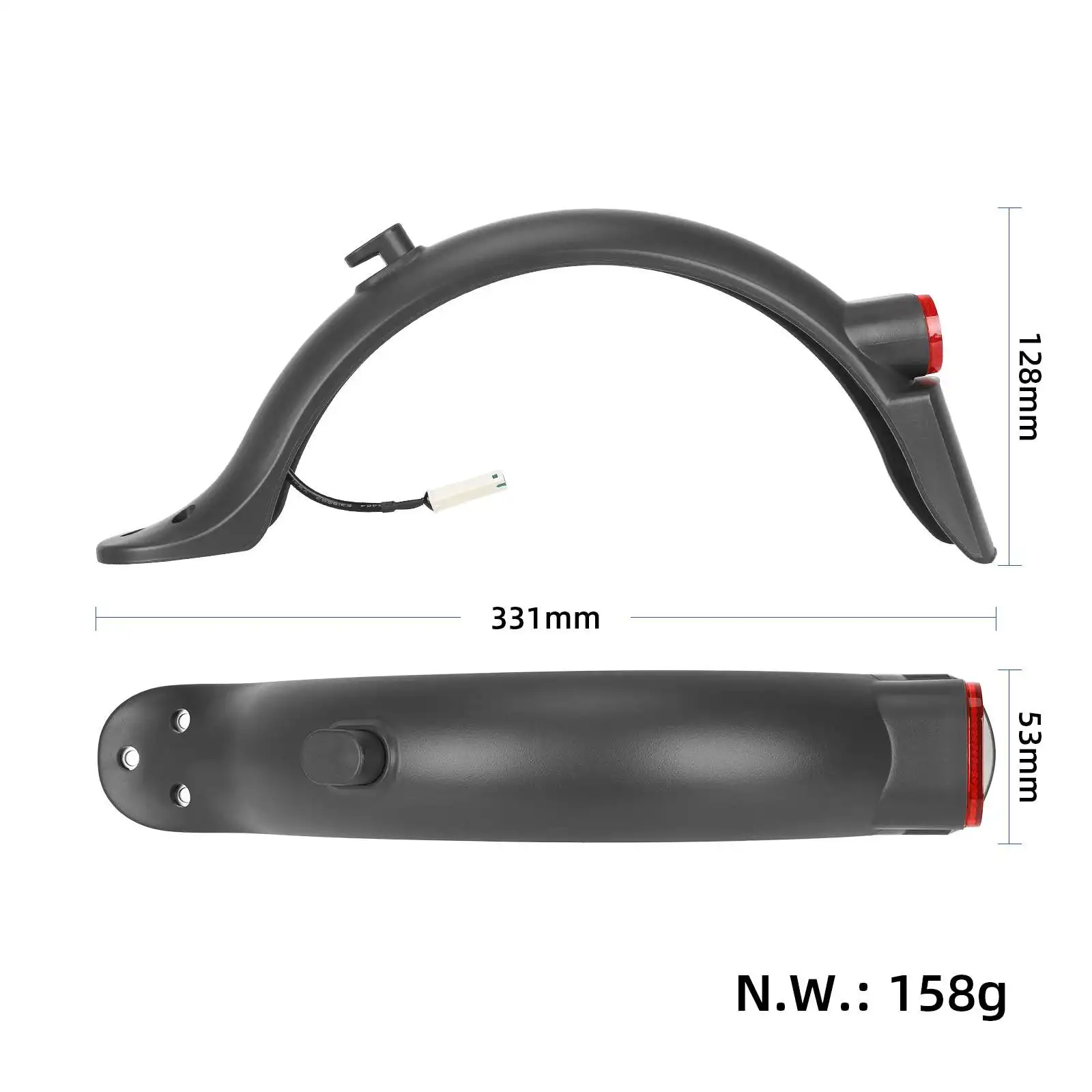 Eu Ulip Scooter Mudguard Rear Fender with Tail Light by Electric Scooter Spare Parts for Xiaomi M365 1S 2 E-Scooter Accessories