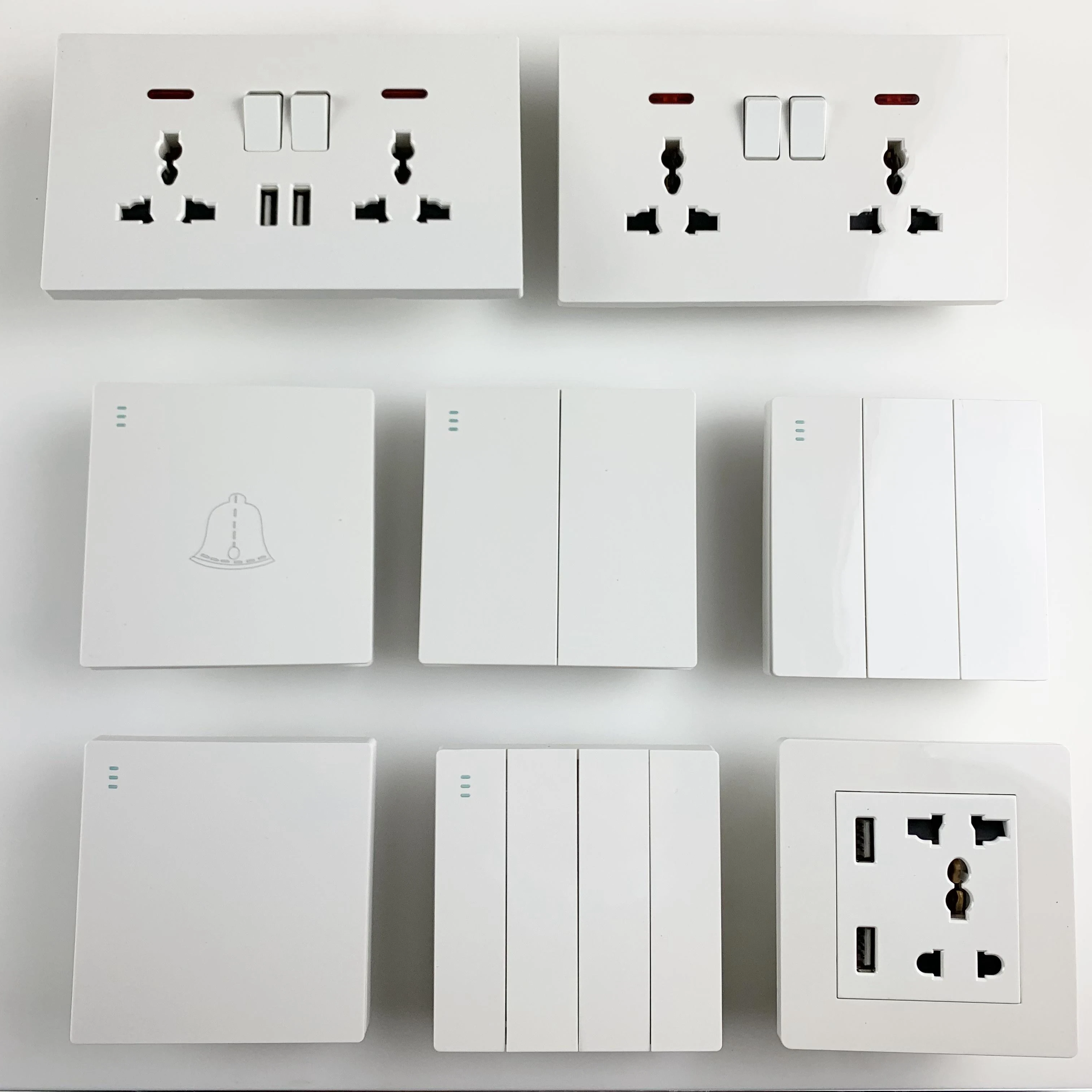 High quality UK/EU/AU/It/South Africa Standard USB wall power socket home light switch