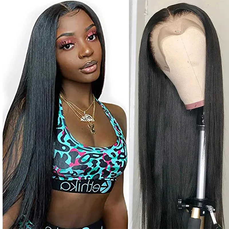Wholesale 150% Density 10A Virgin Indian Straight 13x4 Transparent Lace Front Wigs for Black Women Full Lace Human Hair Wigs