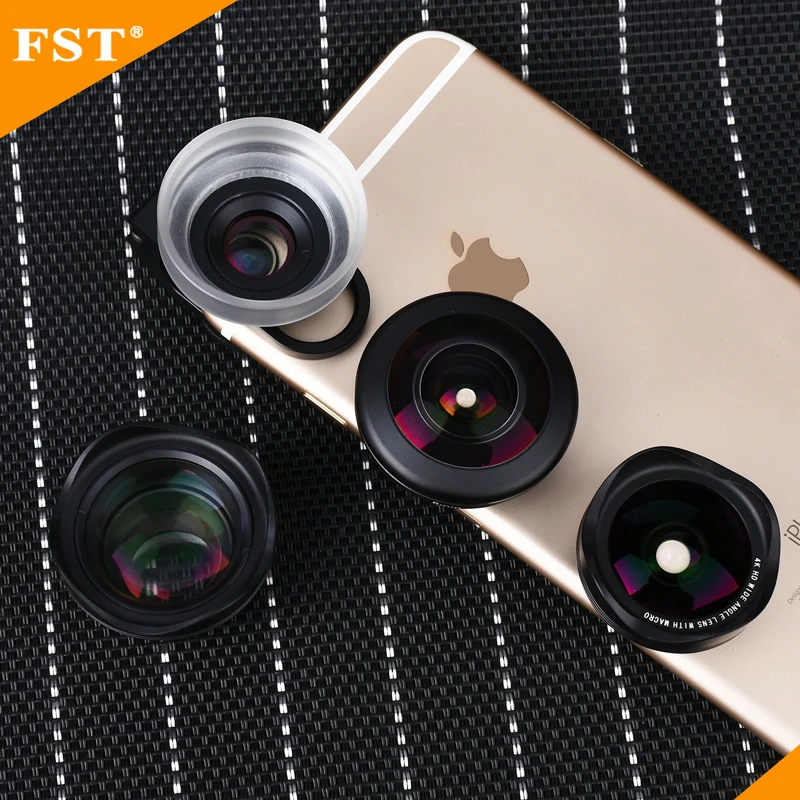 cell phone camera fish eye telephoto wide angle macro lenses mobile telephone lens 4 in 1 for mobile phone lens