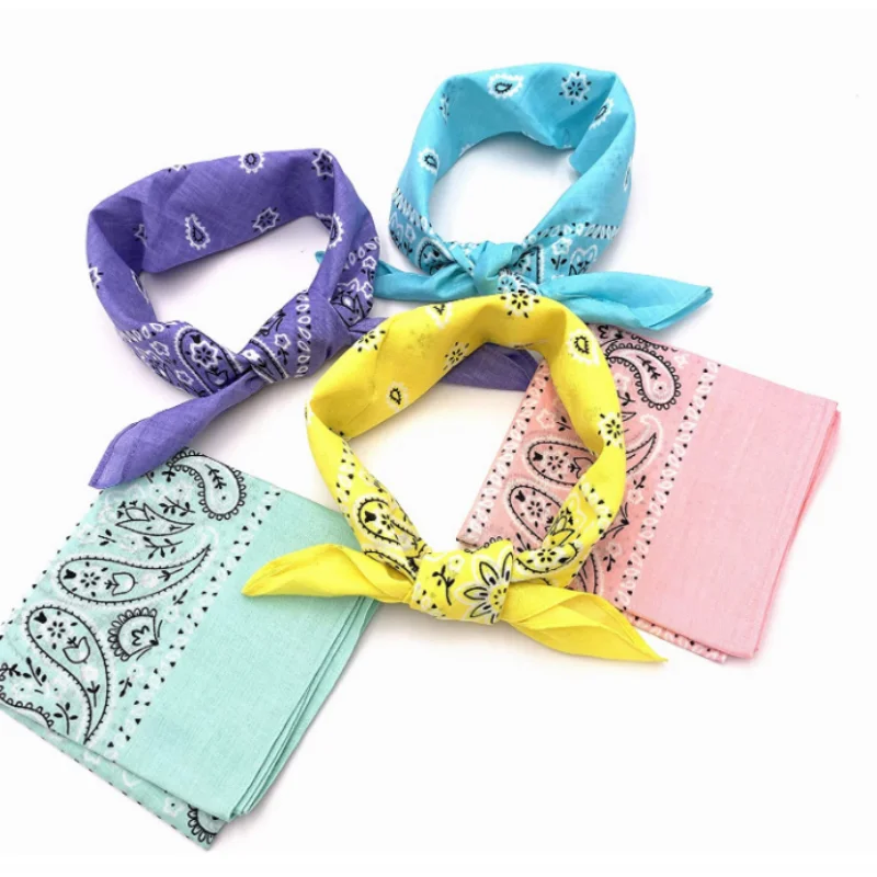 Solid color printed bandana wholesale organic cotton bandana custom cotton bandana for classic paisley