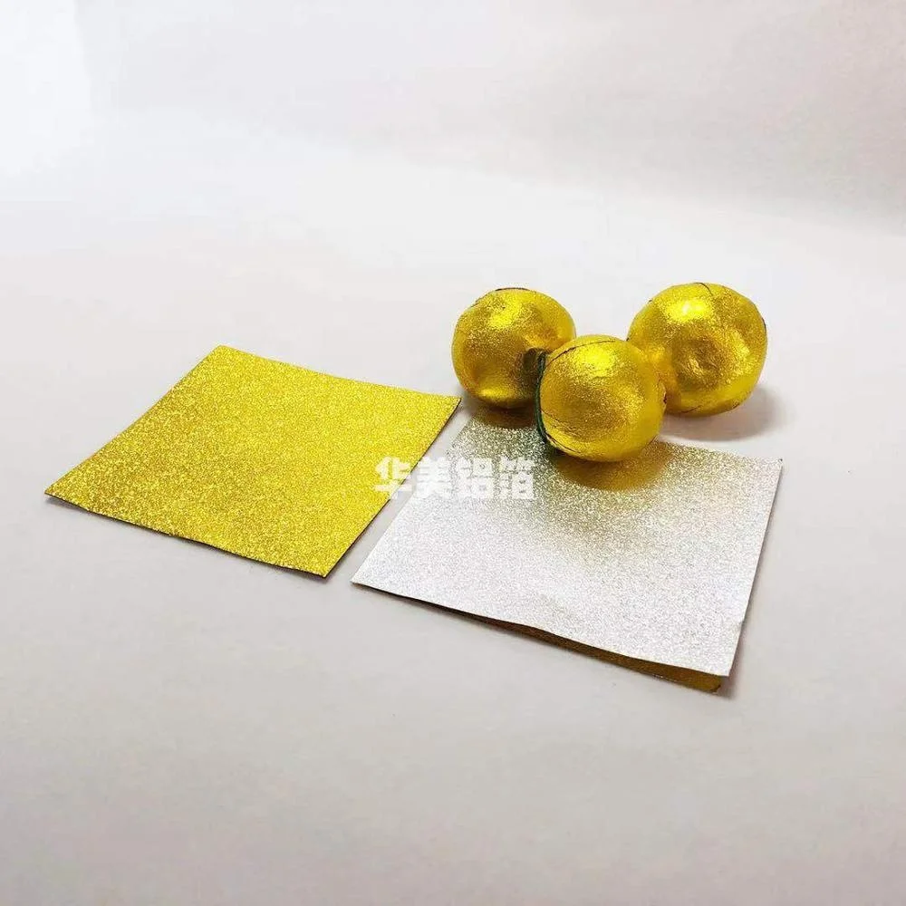 Square Golden Aluminum Foil Candy Wrappers Sugar Wraps Paper for DIY Candies and Chocolate Packaging by Party/Wedding/Birthday