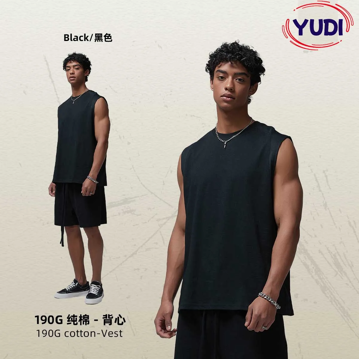 YUDI 190g men casual ropa deportiva hombre gym usa size tank top athletic sleeveless t-shirt vest for men