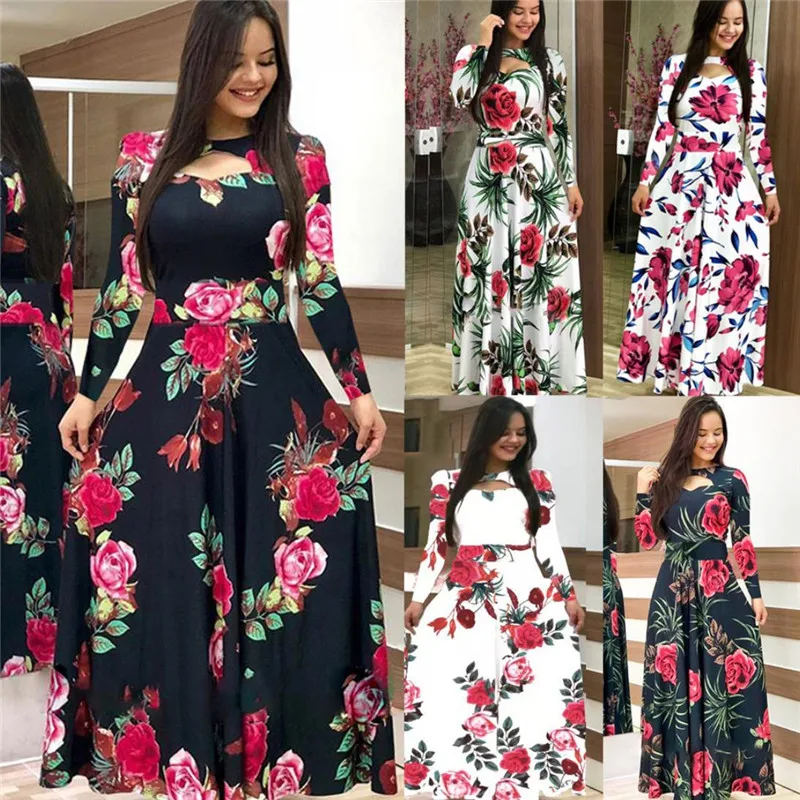 Оптовая продажа, большой размер, женское летнее пляжное макси-платье с коротким и длинным рукавом, с цветочным принтом, бохо, модная длинная юбка