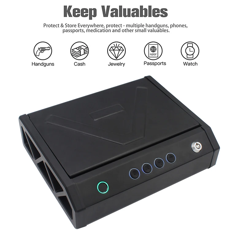  Small Home Wall Hotel Jewelry Biometric Fingerprint Mini Digital Hidden Key Money Electronic Security Gun Safes