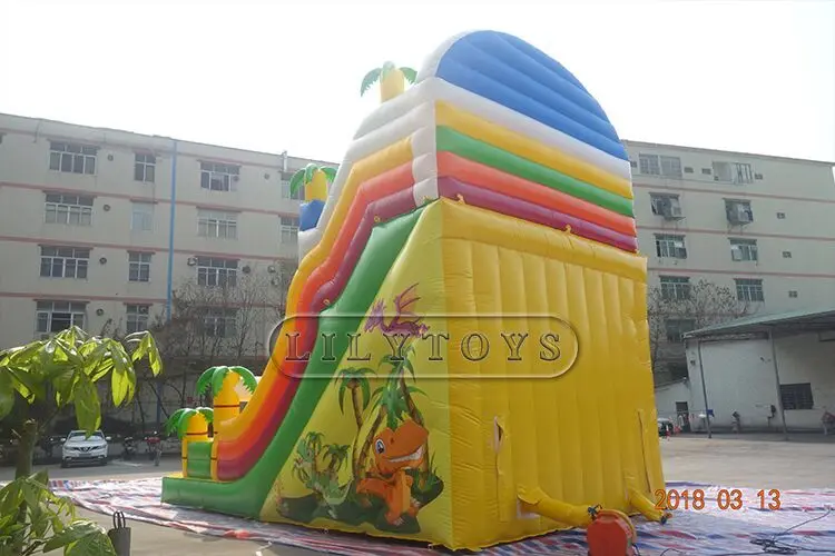 Popular Dinosaur inflable slide, coconut climbing slide with factory price, kind jumping slide for kids party/event