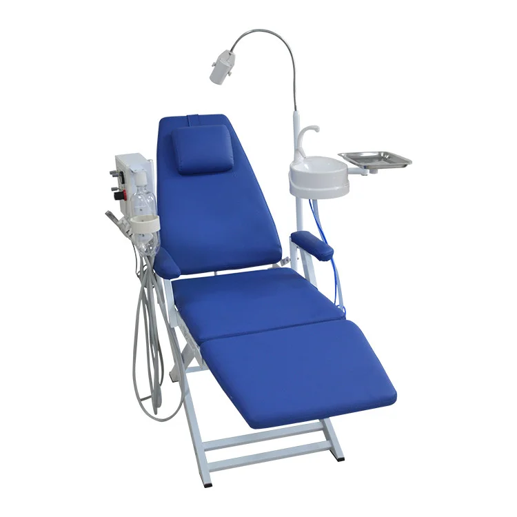 Hospital Stomatology Folding Chair Dental Equipment Simple And Portable Mechanical Dental Chair With Lamp Factories Price