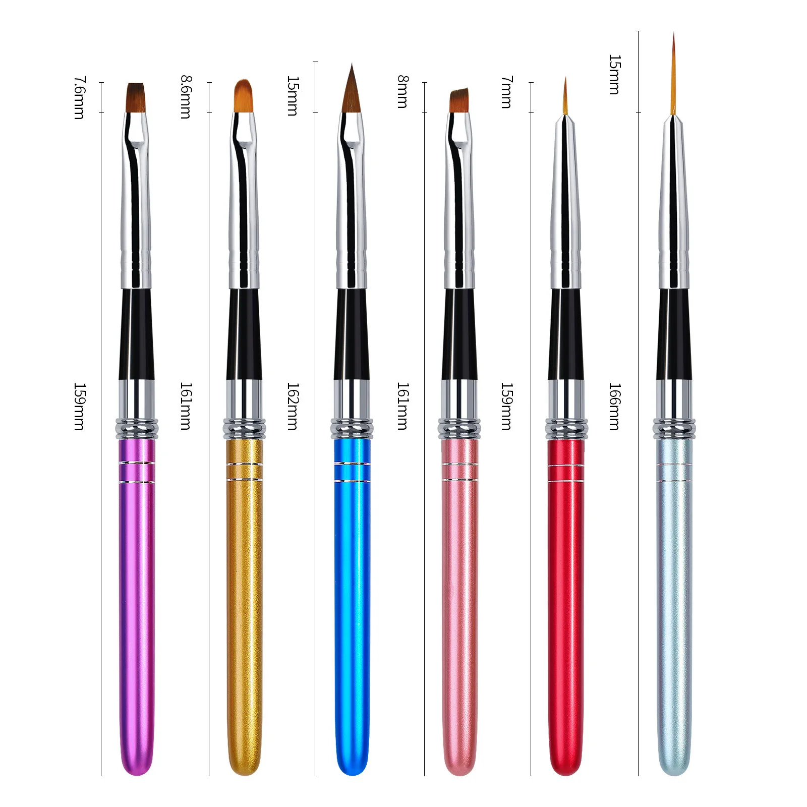Wholesale High quality Nail Art Brush pen set Nylon Hair Plastic Handle 10/12 Pieces Acrylic Nail Art Painting Drawing Pen