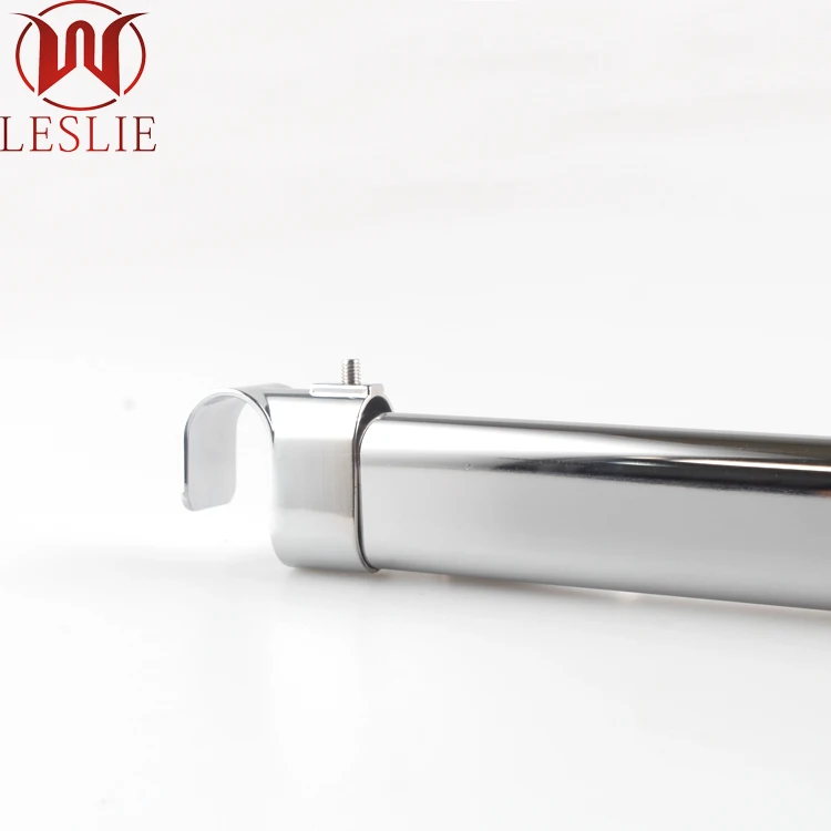 Furniture hardware wardrobe polishing chrome oval guide support tube and tube flange for wardrobe oval tube support